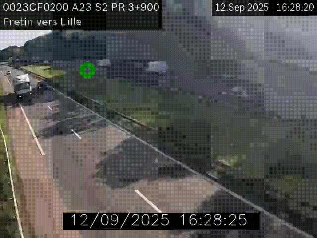 <h2>Webcam autoroute A23 à hauteur de Fretin. Vue orientée vers Lille</h2>