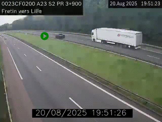 <h2>Webcam autoroute A23 à hauteur de Fretin. Vue orientée vers Lille</h2>