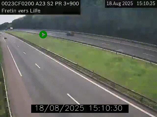 <h2>Webcam autoroute A23 à hauteur de Fretin. Vue orientée vers Lille</h2>