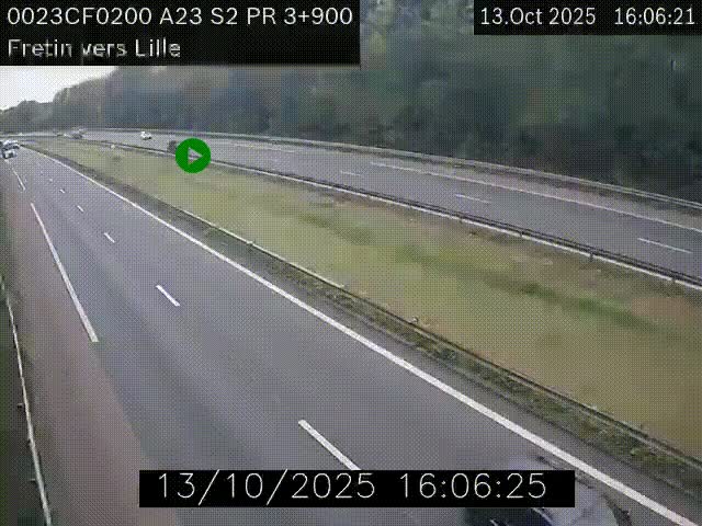 <h2>Webcam autoroute A23 à hauteur de Fretin. Vue orientée vers Lille</h2>