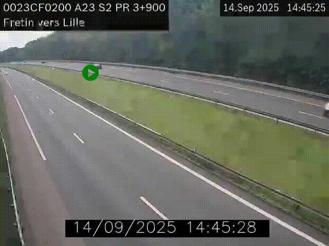 <h2>Webcam autoroute A23 à hauteur de Fretin. Vue orientée vers Lille</h2>