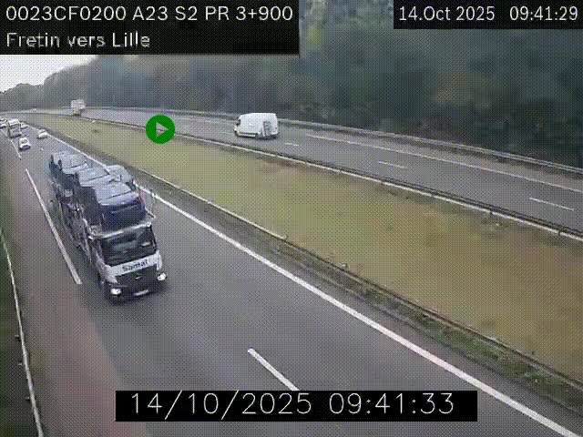 <h2>Webcam autoroute A23 à hauteur de Fretin. Vue orientée vers Lille</h2>