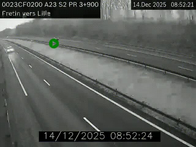 Webcam autoroute A23 à hauteur de Fretin. Vue orientée vers Lille