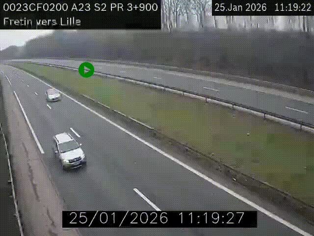 <h2>Webcam autoroute A23 à hauteur de Fretin. Vue orientée vers Lille</h2>