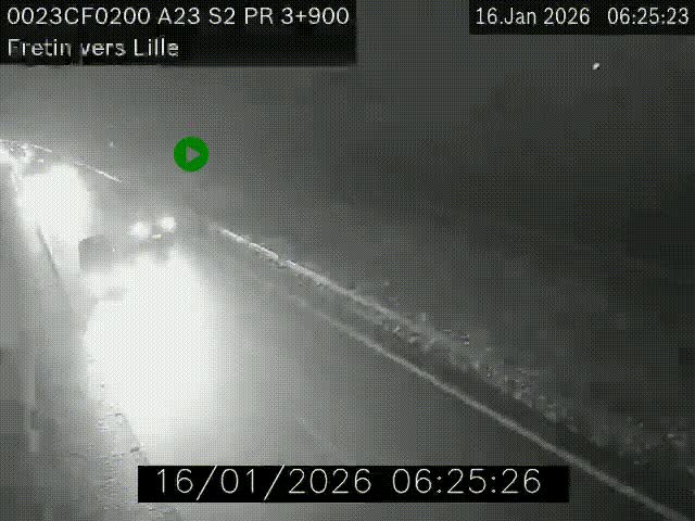 <h2>Webcam autoroute A23 à hauteur de Fretin. Vue orientée vers Lille</h2>