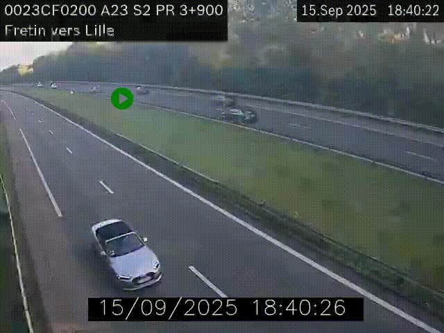 <h2>Webcam autoroute A23 à hauteur de Fretin. Vue orientée vers Lille</h2>