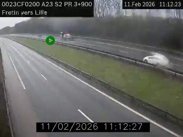 <h2>Webcam autoroute A23 à hauteur de Fretin. Vue orientée vers Lille</h2>