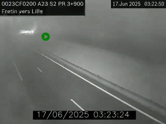 Webcam autoroute A23 à hauteur de Fretin. Vue orientée vers Lille