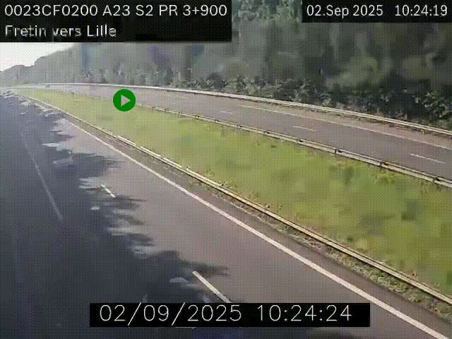 <h2>Webcam autoroute A23 à hauteur de Fretin. Vue orientée vers Lille</h2>