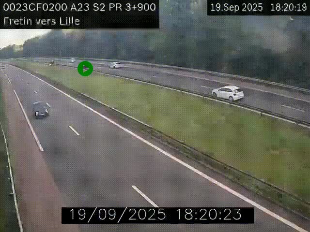 <h2>Webcam autoroute A23 à hauteur de Fretin. Vue orientée vers Lille</h2>