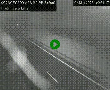 Webcam autoroute A23 à hauteur de Fretin. Vue orientée vers Lille