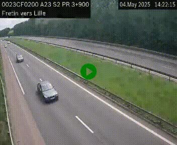 Webcam autoroute A23 à hauteur de Fretin. Vue orientée vers Lille