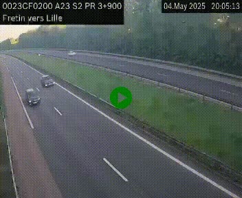 Webcam autoroute A23 à hauteur de Fretin. Vue orientée vers Lille