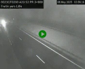 Webcam autoroute A23 à hauteur de Fretin. Vue orientée vers Lille