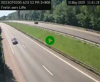 Webcam autoroute A23 à hauteur de Fretin. Vue orientée vers Lille