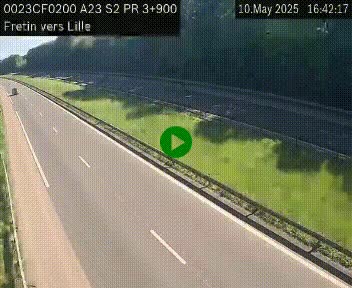 Webcam autoroute A23 à hauteur de Fretin. Vue orientée vers Lille