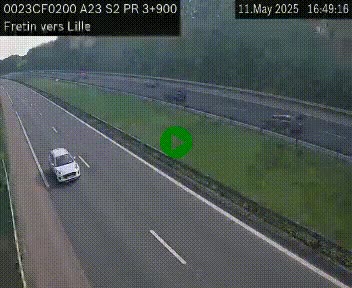 Webcam autoroute A23 à hauteur de Fretin. Vue orientée vers Lille