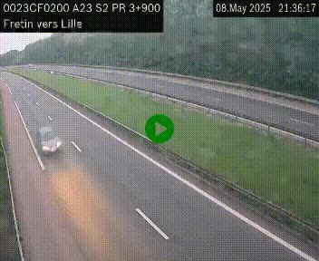 Webcam autoroute A23 à hauteur de Fretin. Vue orientée vers Lille