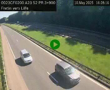 Webcam autoroute A23 à hauteur de Fretin. Vue orientée vers Lille