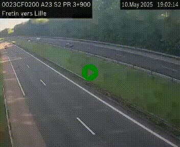 Webcam autoroute A23 à hauteur de Fretin. Vue orientée vers Lille