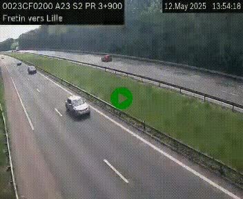 Webcam autoroute A23 à hauteur de Fretin. Vue orientée vers Lille