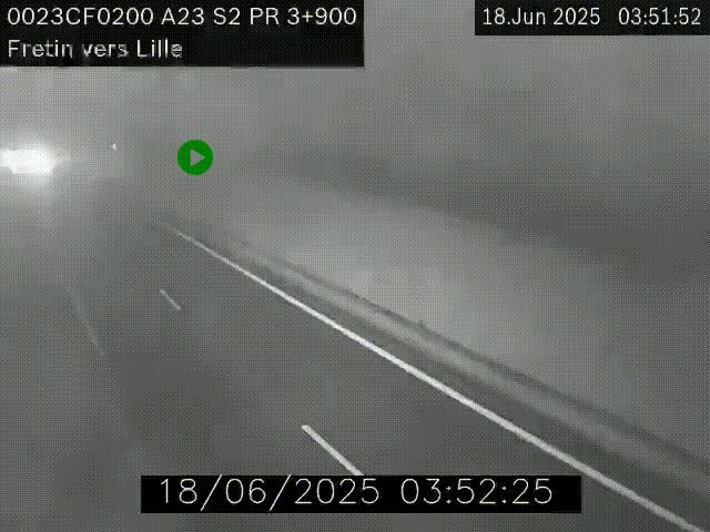 Webcam autoroute A23 à hauteur de Fretin. Vue orientée vers Lille