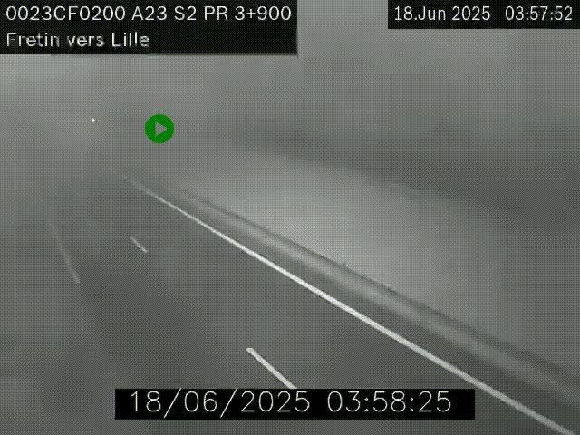 Webcam autoroute A23 à hauteur de Fretin. Vue orientée vers Lille