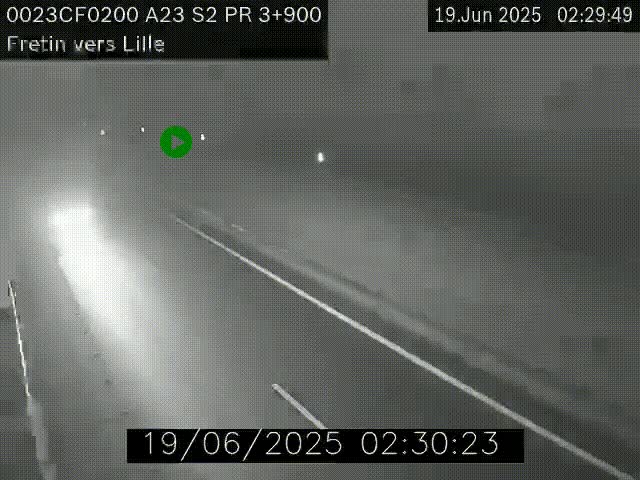 Webcam autoroute A23 à hauteur de Fretin. Vue orientée vers Lille