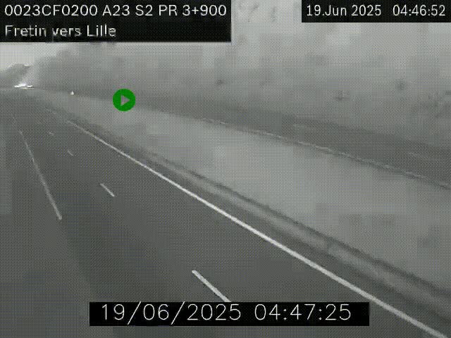 Webcam autoroute A23 à hauteur de Fretin. Vue orientée vers Lille