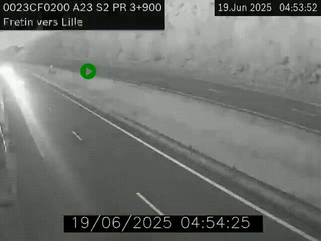 Webcam autoroute A23 à hauteur de Fretin. Vue orientée vers Lille