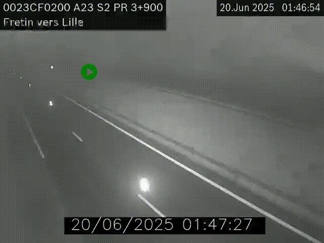 Webcam autoroute A23 à hauteur de Fretin. Vue orientée vers Lille