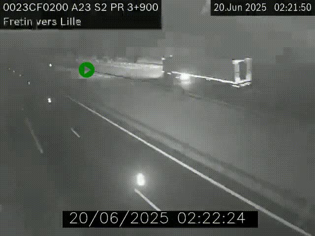 Webcam autoroute A23 à hauteur de Fretin. Vue orientée vers Lille