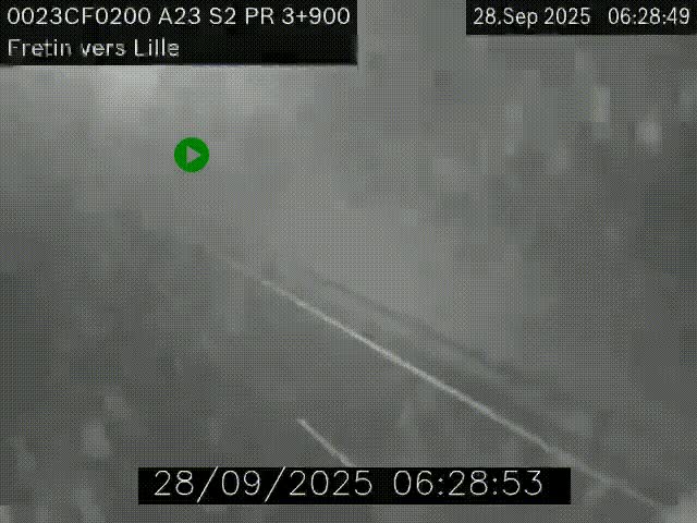 Webcam autoroute A23 à hauteur de Fretin. Vue orientée vers Lille