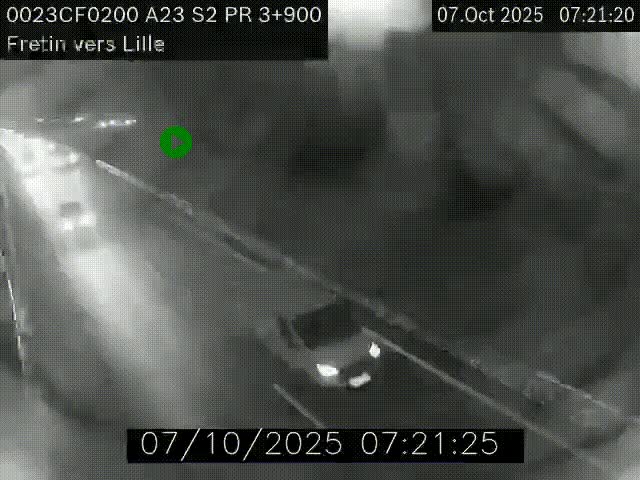 Webcam autoroute A23 à hauteur de Fretin. Vue orientée vers Lille