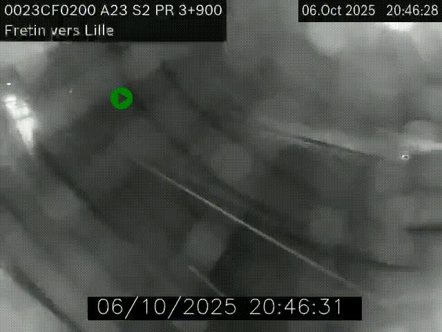 Webcam autoroute A23 à hauteur de Fretin. Vue orientée vers Lille
