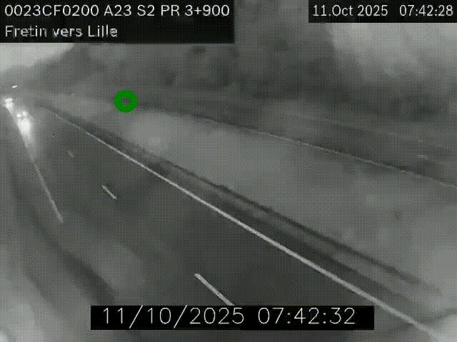 Webcam autoroute A23 à hauteur de Fretin. Vue orientée vers Lille