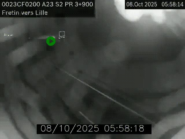 Webcam autoroute A23 à hauteur de Fretin. Vue orientée vers Lille