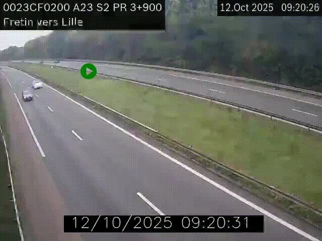 Webcam autoroute A23 à hauteur de Fretin. Vue orientée vers Lille