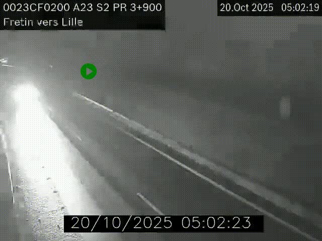 Webcam autoroute A23 à hauteur de Fretin. Vue orientée vers Lille