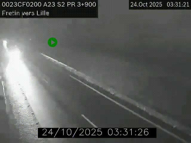 Webcam autoroute A23 à hauteur de Fretin. Vue orientée vers Lille