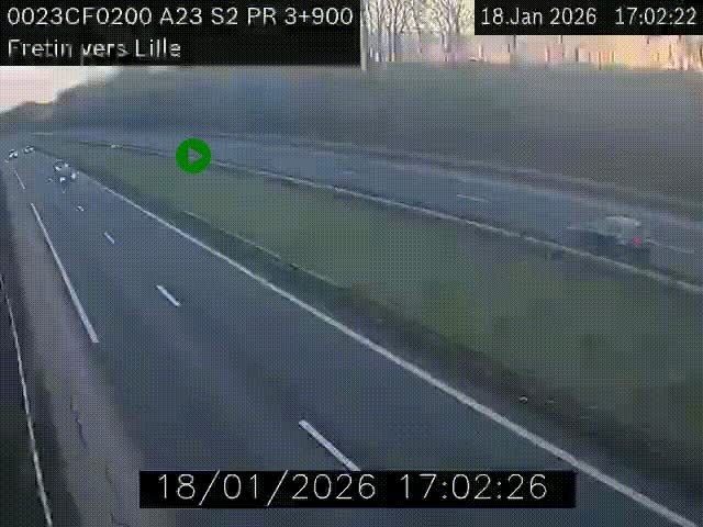<h2>Webcam autoroute A23 à hauteur de Fretin. Vue orientée vers Lille</h2>