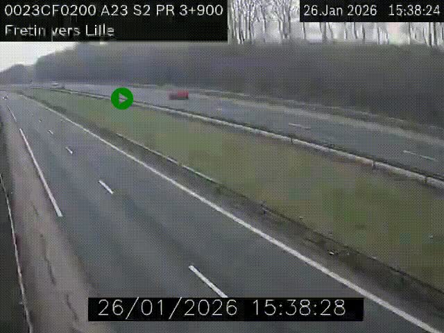 <h2>Webcam autoroute A23 à hauteur de Fretin. Vue orientée vers Lille</h2>