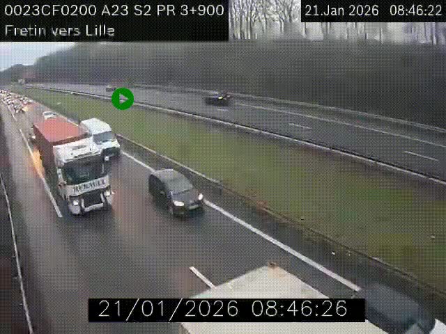 <h2>Webcam autoroute A23 à hauteur de Fretin. Vue orientée vers Lille</h2>
