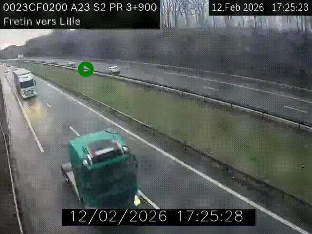 <h2>Webcam autoroute A23 à hauteur de Fretin. Vue orientée vers Lille</h2>