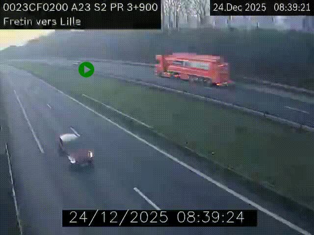<h2>Webcam autoroute A23 à hauteur de Fretin. Vue orientée vers Lille</h2>