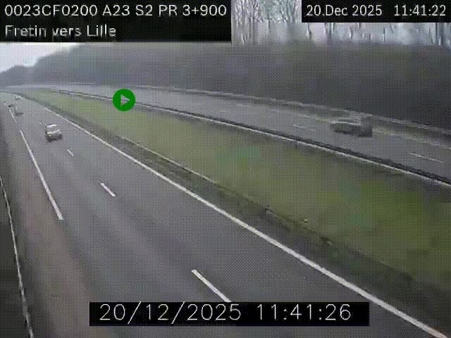 <h2>Webcam autoroute A23 à hauteur de Fretin. Vue orientée vers Lille</h2>