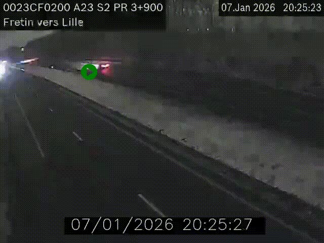 <h2>Webcam autoroute A23 à hauteur de Fretin. Vue orientée vers Lille</h2>