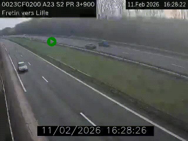 <h2>Webcam autoroute A23 à hauteur de Fretin. Vue orientée vers Lille</h2>