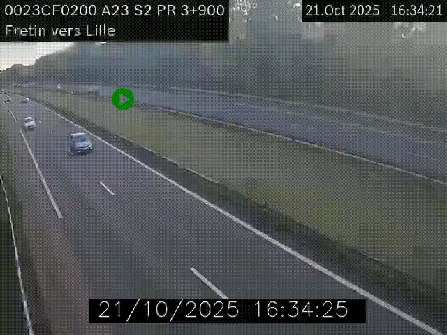 <h2>Webcam autoroute A23 à hauteur de Fretin. Vue orientée vers Lille</h2>