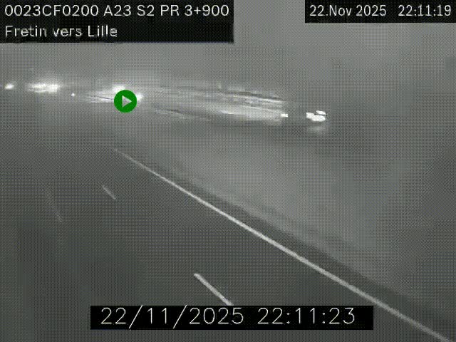 Webcam autoroute A23 à hauteur de Fretin. Vue orientée vers Lille